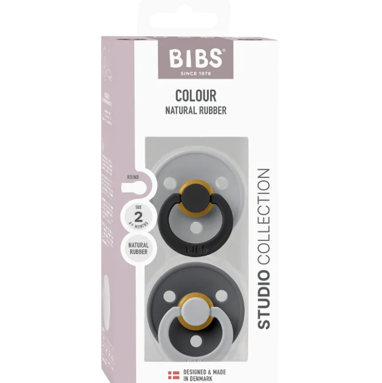 Bibs Pacifier Studio Colour Fusion Latex Size 2 Cloud Iron Mix (2 stk)