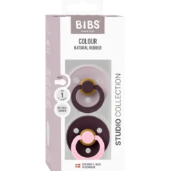Bibs Pacifier Studio Colour Fusion Latex Size 1 Dusky Lilac Plum Mix (2 stk)