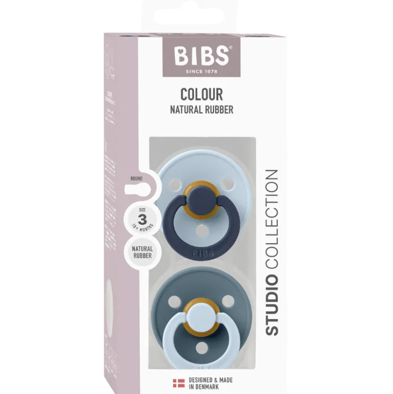 Bibs Pacifier Studio Colour Fusion Latex Size 3 Baby Blue Petrol Mix (2 stk)
