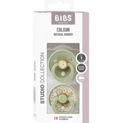 Bibs Pacifier Studio Colour Jasmine Latex Size 1 Sage Mix (2 stk)