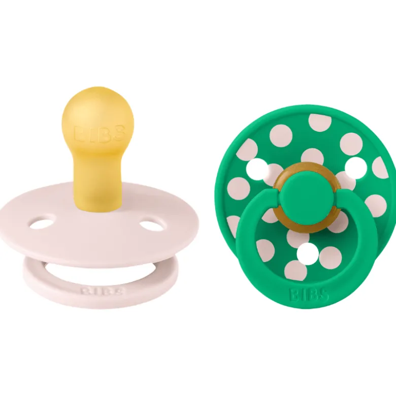 Bibs Pacifier Studio Colour Polka Latex Size 1 Petal/Cactus (2 stk)