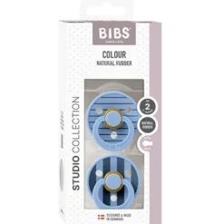 Bibs Pacifier Studio Colour Pin Latex Size 2 Sky Blue Mix (2 stk)
