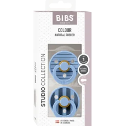 Bibs Pacifier Studio Colour Pin Latex Size 1 Sky Blue Mix (2 stk)