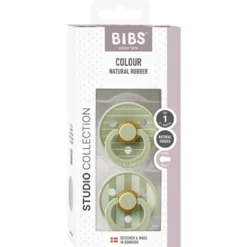 Bibs Pacifier Studio Colour Pin Latex Size 1 Sage Mix (2 stk)