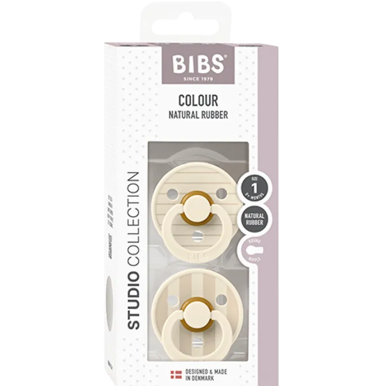 Bibs Pacifier Studio Colour Pin Latex Size 1 Ivory Vanilla Mix (2 stk)