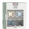 Bibs Pacifier Supreme Latex Size 2 Ivory/Baby Blue/Petrol/Iron (4 stk)