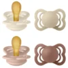 Bibs Pacifier Supreme Latex Size 1 Ivory/Vanilla/Blush/Woodchuck (4 stk)