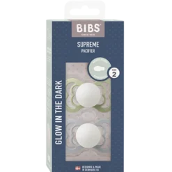 Bibs Pacifier Supreme Latex Size 2 Sage Glow/Cloud Glow (2 stk)