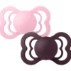 Bibs Pacifier Supreme Silicone Size 2 Baby Pink/Plum (2 stk)
