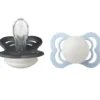 Bibs Pacifier Supreme Silicone Size 1 Iron Glow/Baby Blue Glow (2 stk)