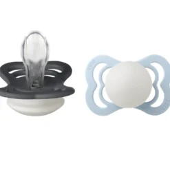 Bibs Pacifier Supreme Silicone Size 1 Iron Glow/Baby Blue Glow (2 stk)