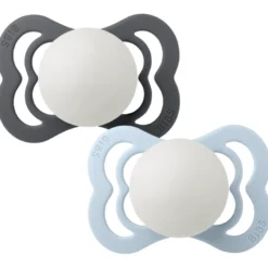 Bibs Pacifier Supreme Silicone Size 1 Iron Glow/Baby Blue Glow (2 stk)