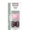 Bibs Pacifier Supreme Silicone Size 1 Baby Pink/Plum (2 stk)