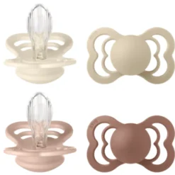 Bibs Pacifier Supreme Silicone Size 2 Ivory/Vanilla/Blush/Woodchuck (4 stk)