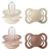 Bibs Pacifier Supreme Silicone Size 1 Ivory/Vanilla/Blush/Woodchuck (4 stk)
