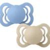 Bibs Pacifier Supreme Silicone Size 1 Vanilla/Sky Blue (2 stk)