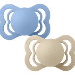 Bibs Pacifier Supreme Silicone Size 1 Vanilla/Sky Blue (2 stk)