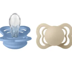 Bibs Pacifier Supreme Silicone Size 1 Vanilla/Sky Blue (2 stk)