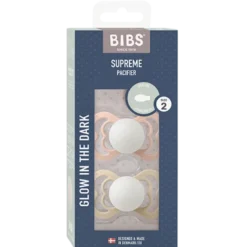 Bibs Pacifier Supreme Silicone Size 2 Blush Glow/Vanilla Glow (2 stk)