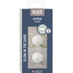 Bibs Pacifier Supreme Silicone Size 2 Sage Glow/Cloud Glow (2 stk)