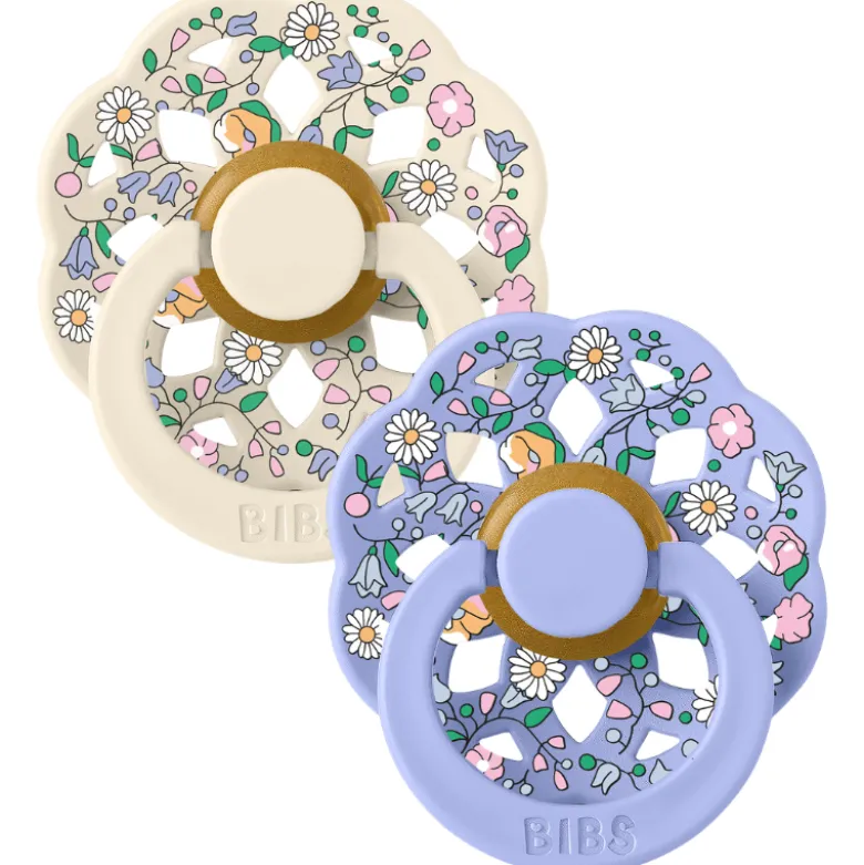 Bibs x Liberty Pacifier Boheme Chloe Meadow Latex Size 2 Ivory Mix (2 stk)