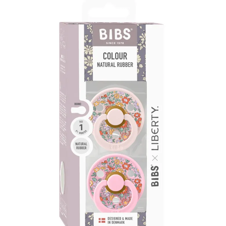Bibs x Liberty Pacifier Colour Oscar Meadow Latex Size 1 Petal Mix (2 stk)