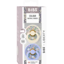 Bibs x Liberty Pacifier Colour Chloe Meadow Latex Size 2 Ivory Mix (2 stk)