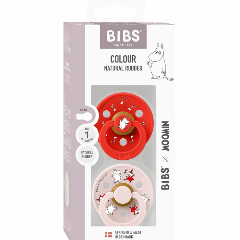 Bibs X Moomin Pacifier Colour Dancing Latex Size 1 Candy Apple Mix (2 stk)