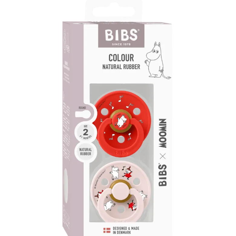 Bibs X Moomin Pacifier Colour Dancing Latex Size 2 Candy Apple Mix (2 stk)