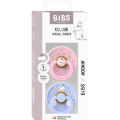 Bibs X Moomin Pacifier Colour Dreaming Latex Size 1 Baby Pink Mix (2 stk)
