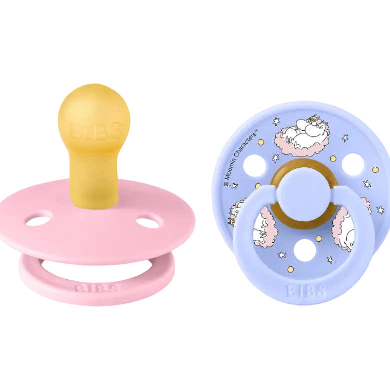 Bibs X Moomin Pacifier Colour Dreaming Latex Size 1 Baby Pink Mix (2 stk)