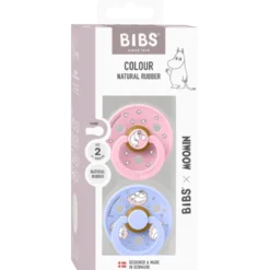 Bibs X Moomin Pacifier Colour Dreaming Latex Size 2 Baby Pink Mix (2 stk)