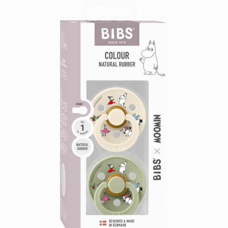 Bibs X Moomin Pacifier Colour Friends Latex Size 1 Ivory Mix (2 stk)