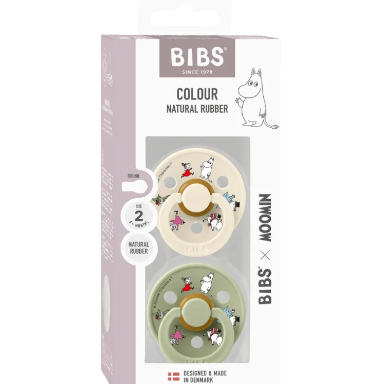 Bibs X Moomin Pacifier Colour Friends Latex Size 2 Ivory Mix (2 stk)
