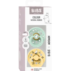 Bibs X Moomin Pacifier Colour Sailing Latex Size 1 Nordic Mint Mix (2 stk)
