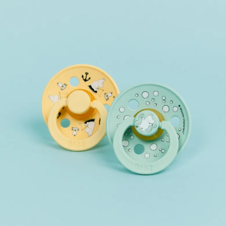 Bibs X Moomin Pacifier Colour Sailing Latex Size 1 Nordic Mint Mix (2 stk)