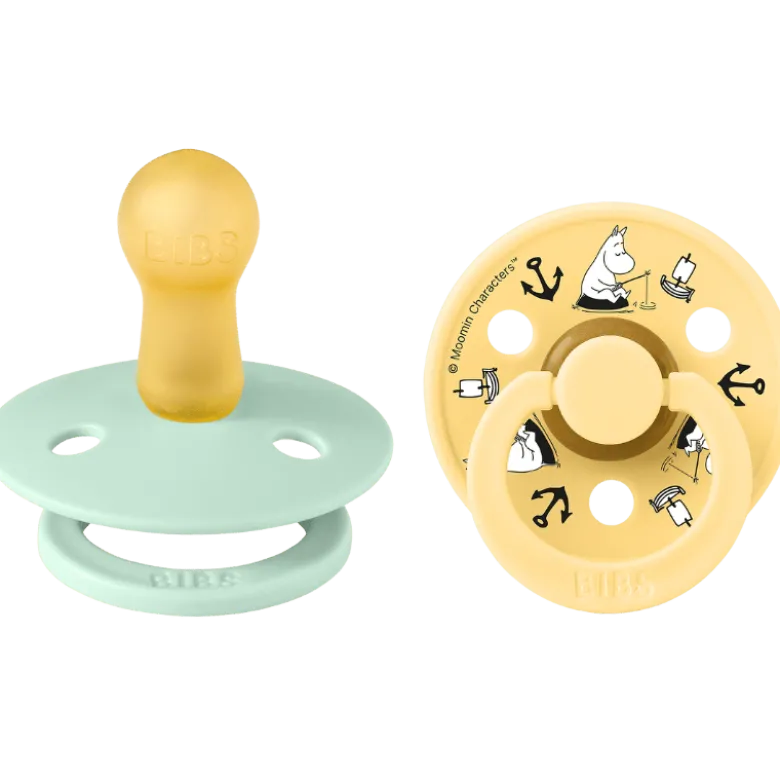 Bibs X Moomin Pacifier Colour Sailing Latex Size 2 Nordic Mint Mix (2 stk)