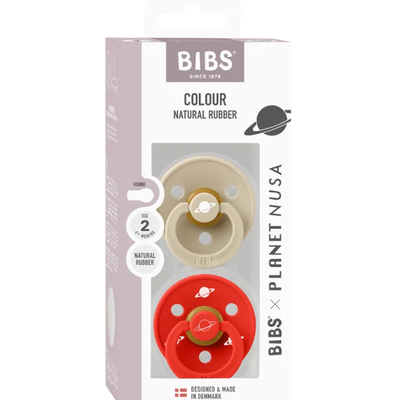 Bibs X Planet Nusa Pacifier Colour Latex Size 2 Vanilla Mix (2 stk)