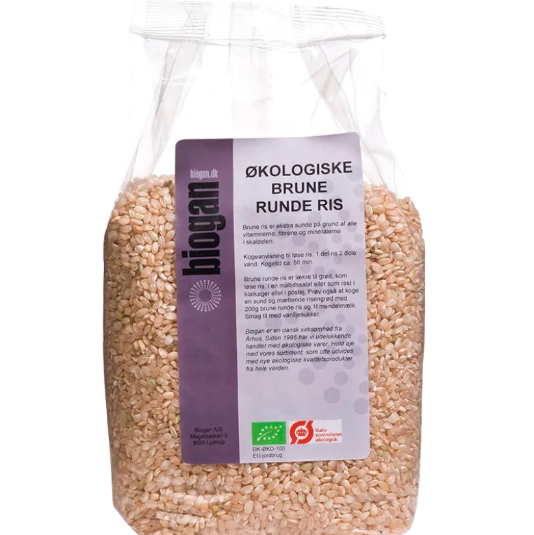 Biogan Brune Runde Ris Ø (1 kg)