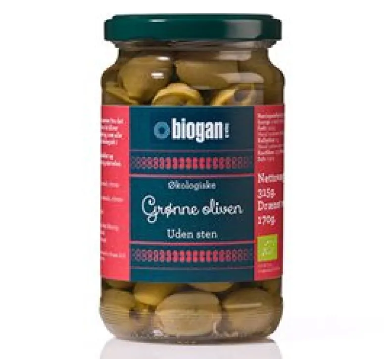 Biogan Oliven Grønne U. Sten Ø (340 gr)