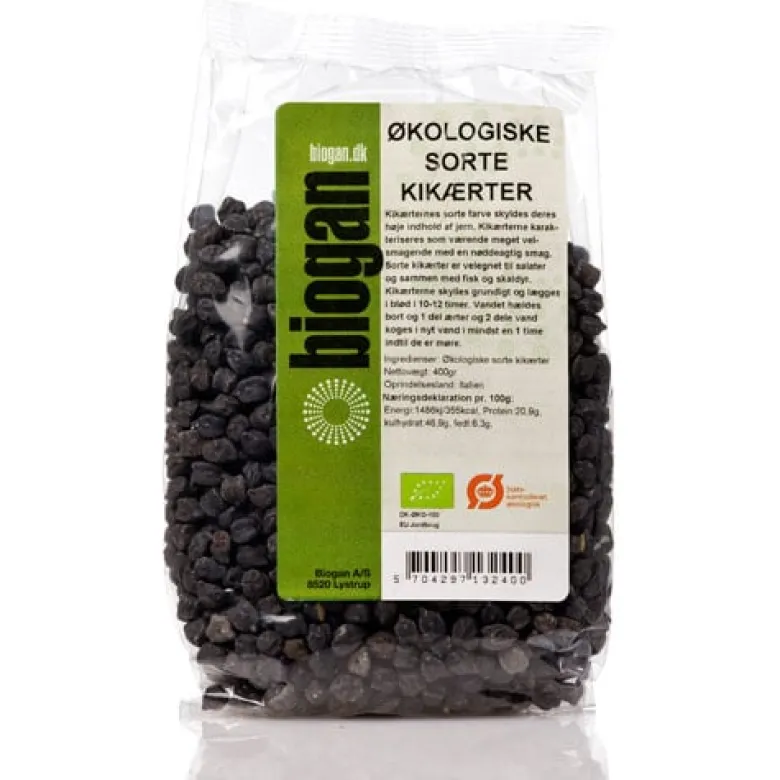Biogan Sorte Kikærter Ø (500 gr)