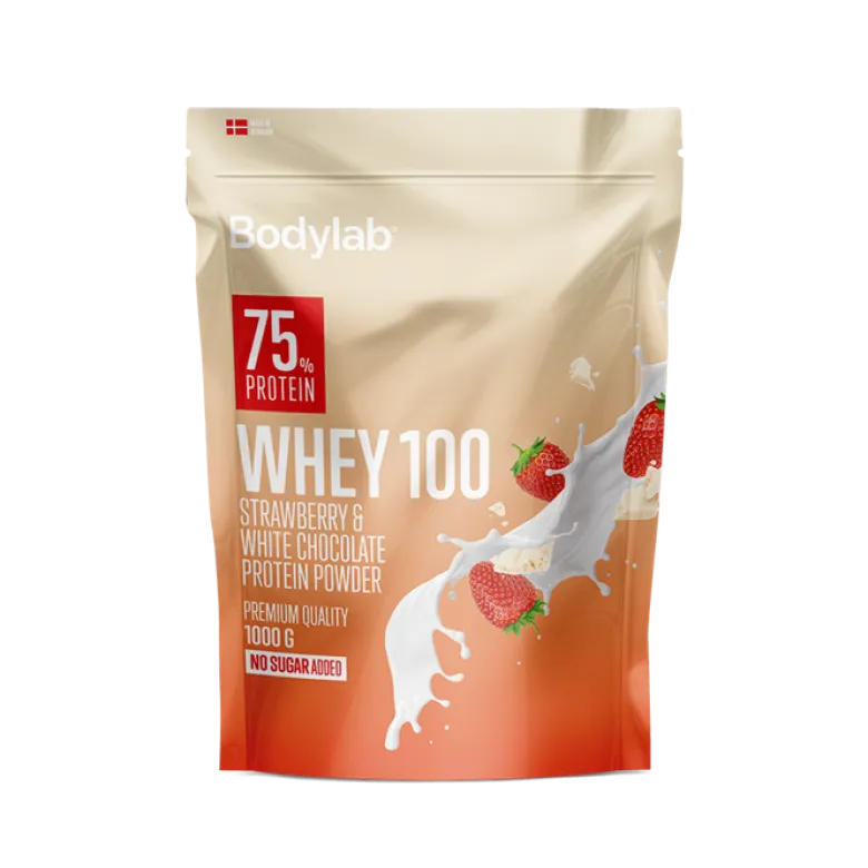 Bodylab Whey Proteinpulver - Jordbær/hvid chokolade (1 kg)