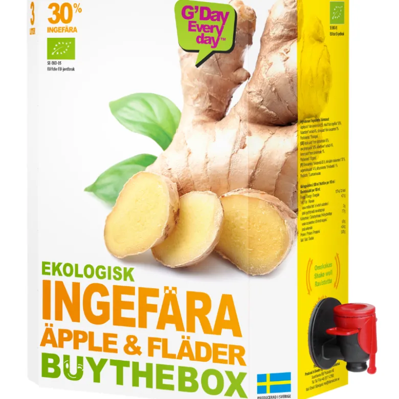 BuyTheBox Ingefær, Æble & Hyldeblomst Juice Ø (3000 ml)