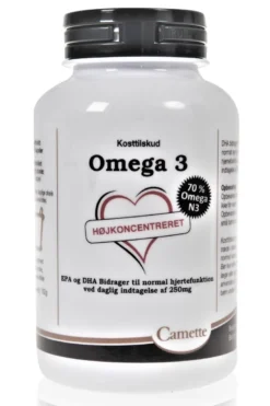 Camette Omega 3 Højkoncentreret (1000 mg) Fiskeolie (120 kap)