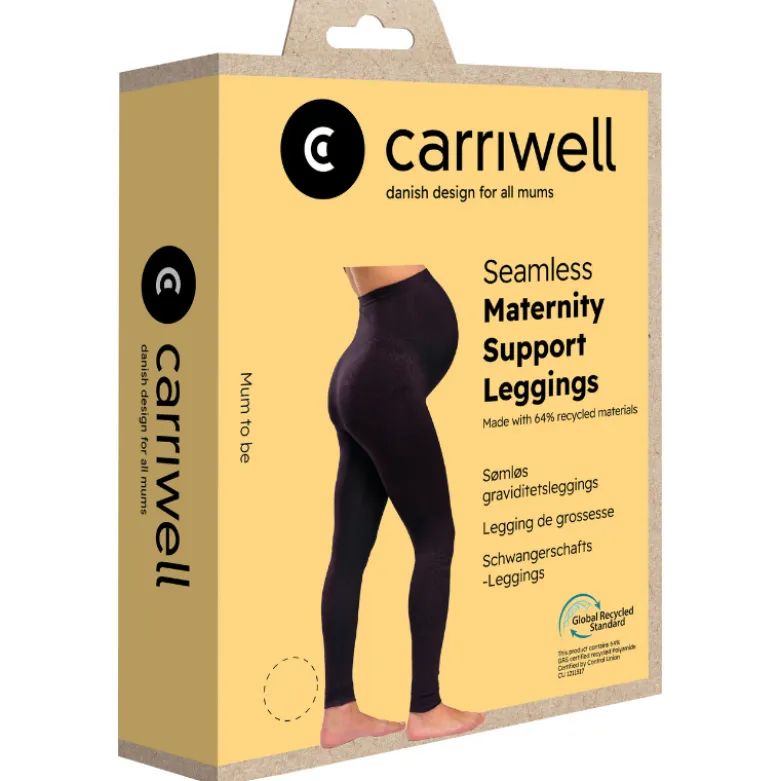 Carriwell Seamless Graviditets Leggings Med Støtte Sort - Small (1 stk)