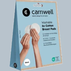 Carriwell Washable Breast Pads Black (6 stk)