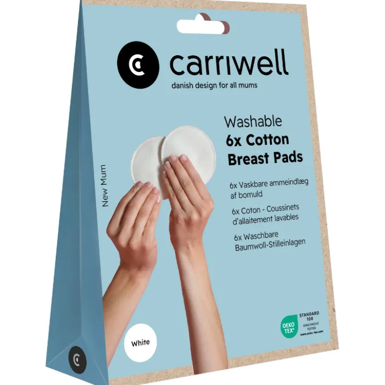 Carriwell Washable Breast Pads White (6 stk)