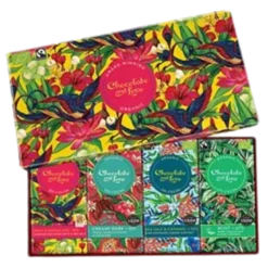 Chocolate And Love Gaveæske Med Fairtrade Plader Chokolade Ø (4x80 g)
