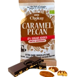 Chokay Extra Dark Caramel Pecan 65% Chokolade Bar Ø (70 g)