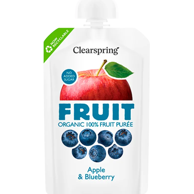 Clearspring 100% Fruit Puré Æble & Blåbær Ø (100 g)